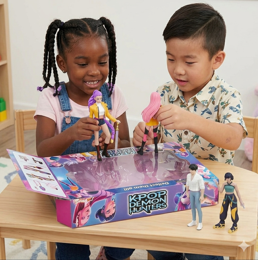 K-Pop Demon Hunters Up to 16 Cm Tall Action Figure Set (Pack of 4) - Kpop Demon Hunter Toys Set