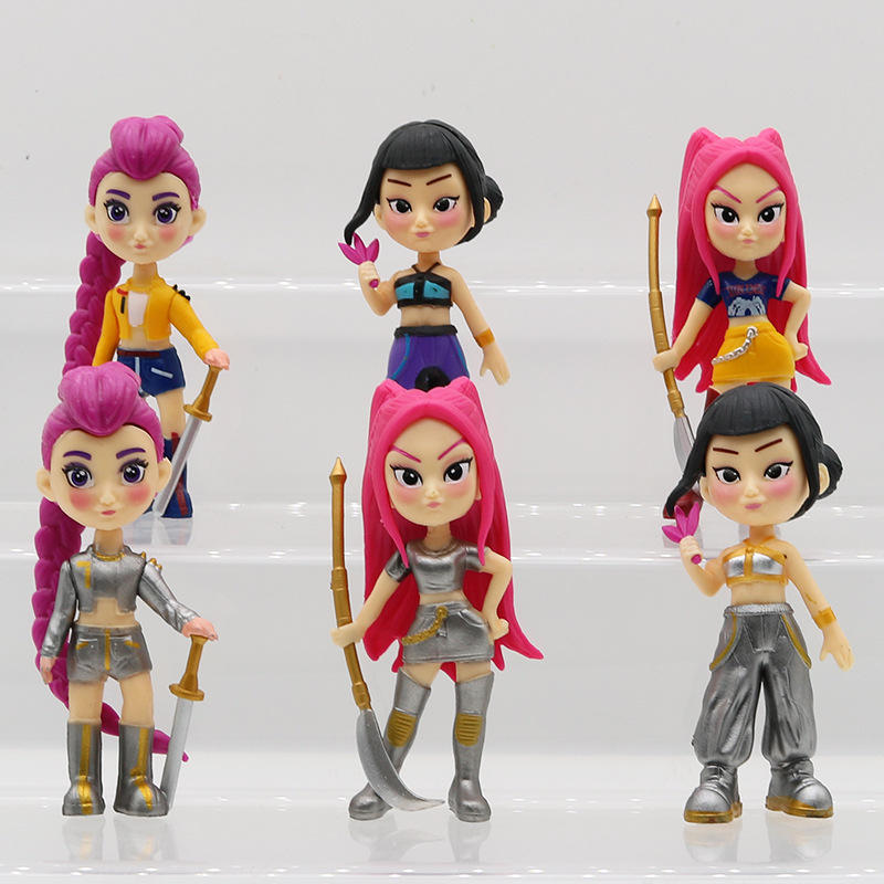 K-Pop Demon Hunters Limited Edition Toys - Set of 6 + ( 1 K-Pop Keychain Free)