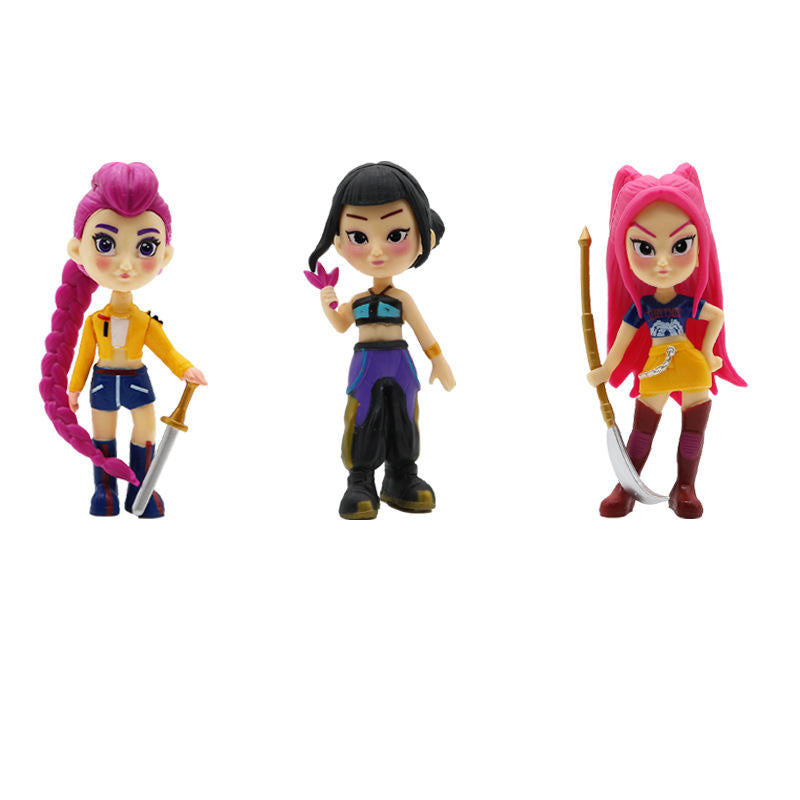 K-Pop Demon Hunters Limited Edition Toys - Set of 6 + ( 1 K-Pop Keychain Free)