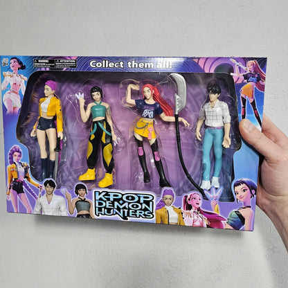 K-Pop Demon Hunters Up to 16 Cm Tall Action Figure Set (Pack of 4) - Kpop Demon Hunter Toys Set