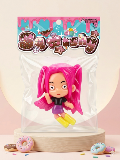 K-Pop Squeeze Toys – Cute Stress Relief Mini Dolls (Set of 3 + FREE Keychain)