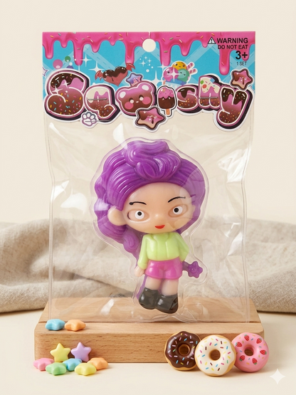 K-Pop Squeeze Toys – Cute Stress Relief Mini Dolls (Set of 3 + FREE Keychain)