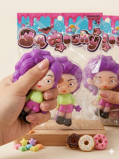K-Pop Squeeze Toys – Cute Stress Relief Mini Dolls (Set of 3 + FREE Keychain)
