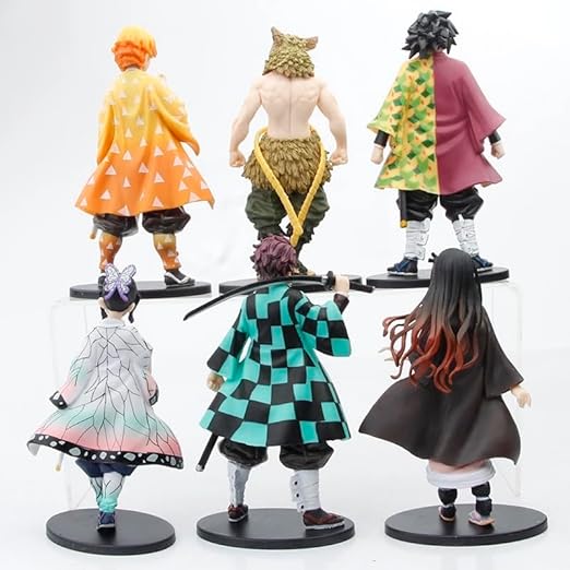 Demon Slayer 6pcs Character Set 15cm Action Figure Big Sized Toys For Kids