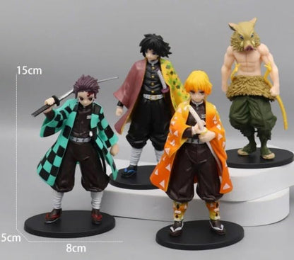 Demon Slayer 6pcs Character Set 15cm Action Figure Big Sized Toys For Kids