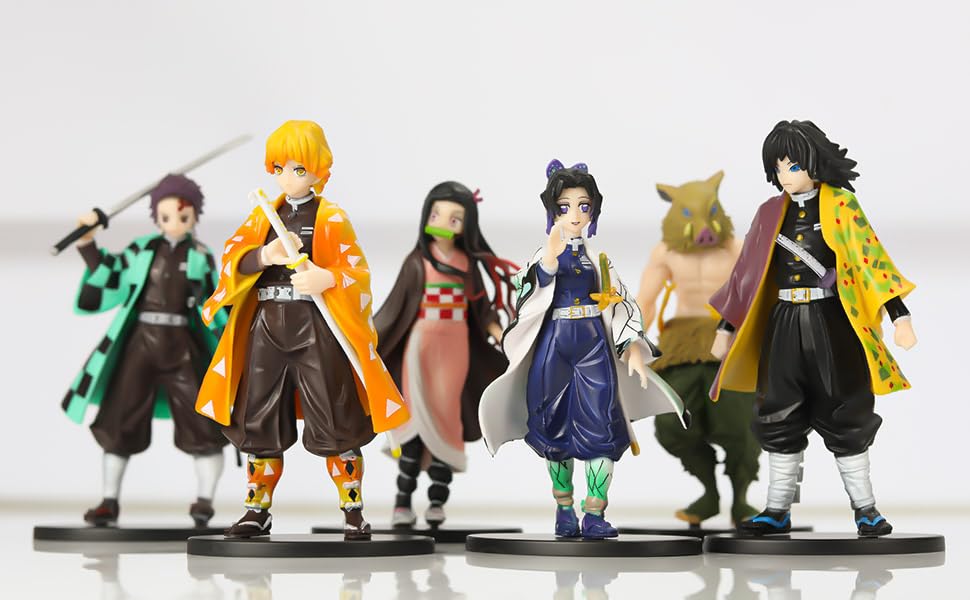 Demon Slayer 6pcs Character Set 15cm Action Figure Big Sized Toys For Kids