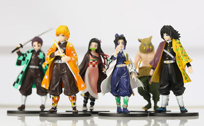 Demon Slayer 6pcs Character Set 15cm Action Figure Big Sized Toys For Kids