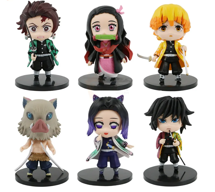 Demon Slayer 6 Character Set – 10CM Mini Action Figures - Demon Slayer Toys For Kids