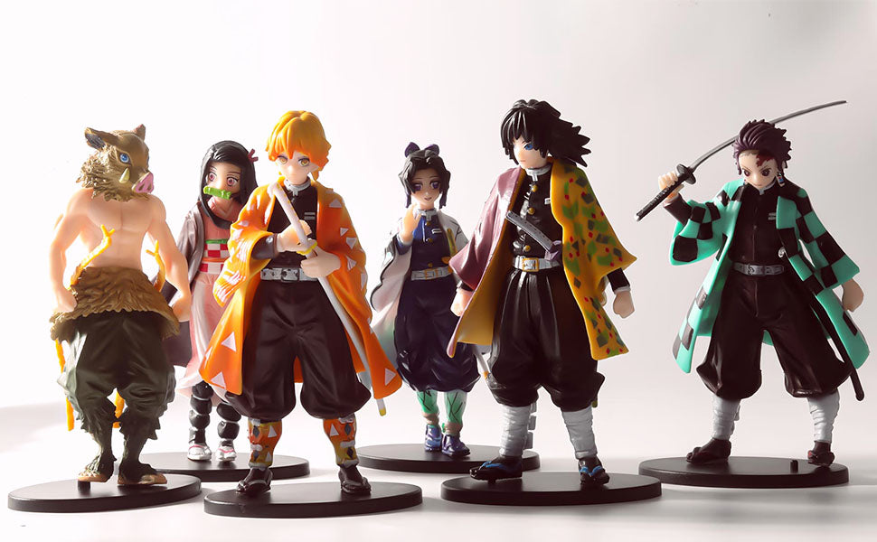 Demon Slayer 6pcs Character Set 15cm Action Figure Big Sized Toys For Kids