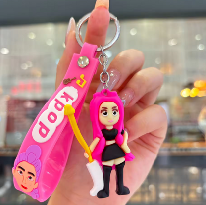 K-Pop Squeeze Toys – Cute Stress Relief Mini Dolls (Set of 3 + FREE Keychain)