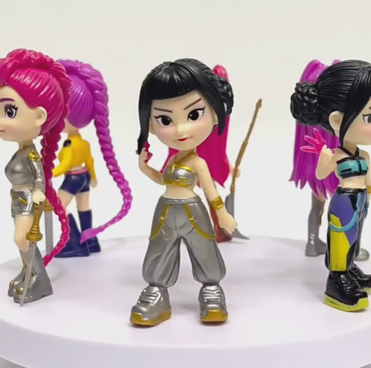 K-Pop Demon Hunters Limited Edition Toys - Set of 6 + ( 1 K-Pop Keychain Free)