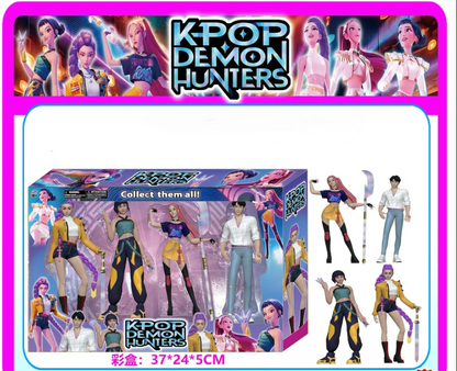 K-Pop Demon Hunters Up to 16 Cm Tall Action Figure Set (Pack of 4) - Kpop Demon Hunter Toys Set